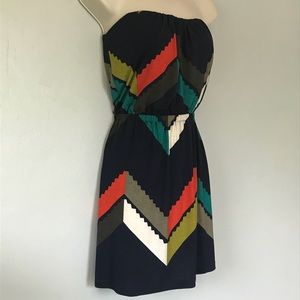 Multicolored Strapless Dress - size small
